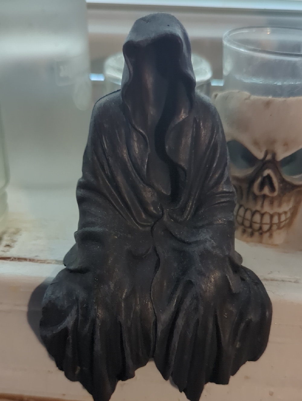 Black Hooded Grim Reaper Figurine